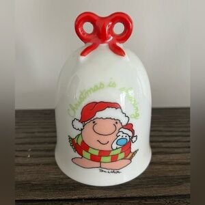 ZIGGY Vintage 1980s Christmas Is Sharing Ceramic Bell by Tom Wilson